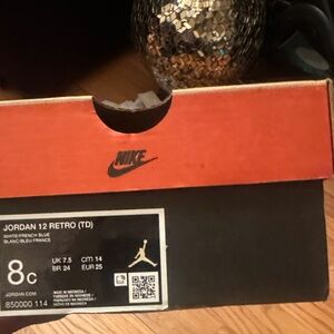 Nike Jordan 12 Retro TD in White and Blue